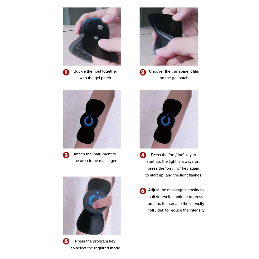 

Small Cervical Massager Wireless Patch Stimulator Modes Unisex Kneading Operated Massage Device Spine Relaxation