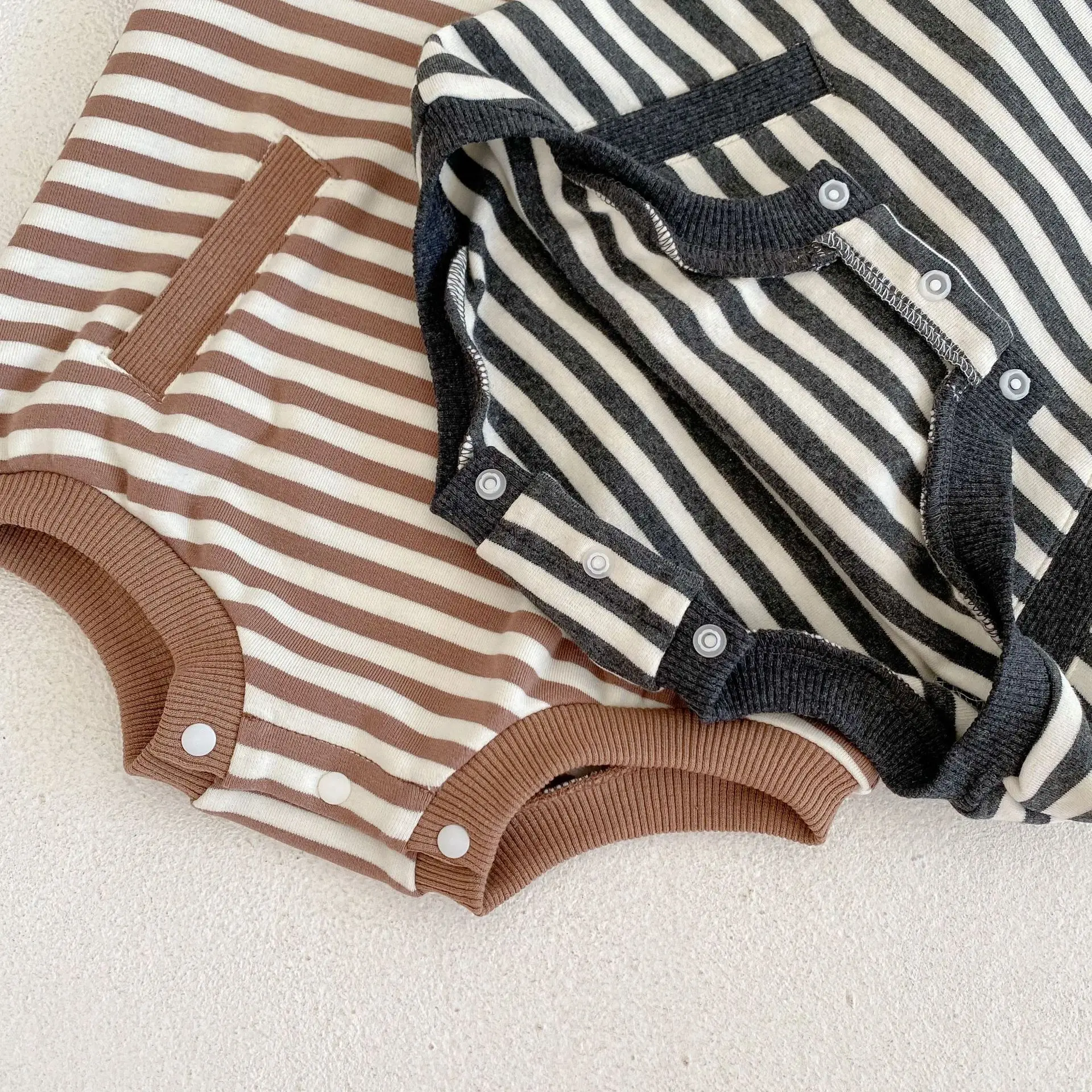 Autumn 2022 new baby stripe romper loose long sleeve Baby Bodysuit cotton clothes