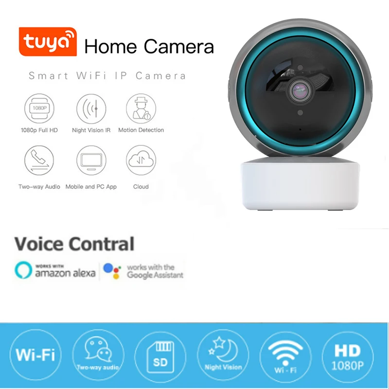 

IP-камера Tuya Smart Life 1080P 2 МП Беспроводная с поддержкой Wi-Fi