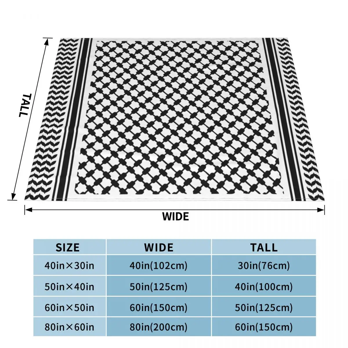 Черные искусственные флисовые одеяла Палестины арабские для дома автомобиля