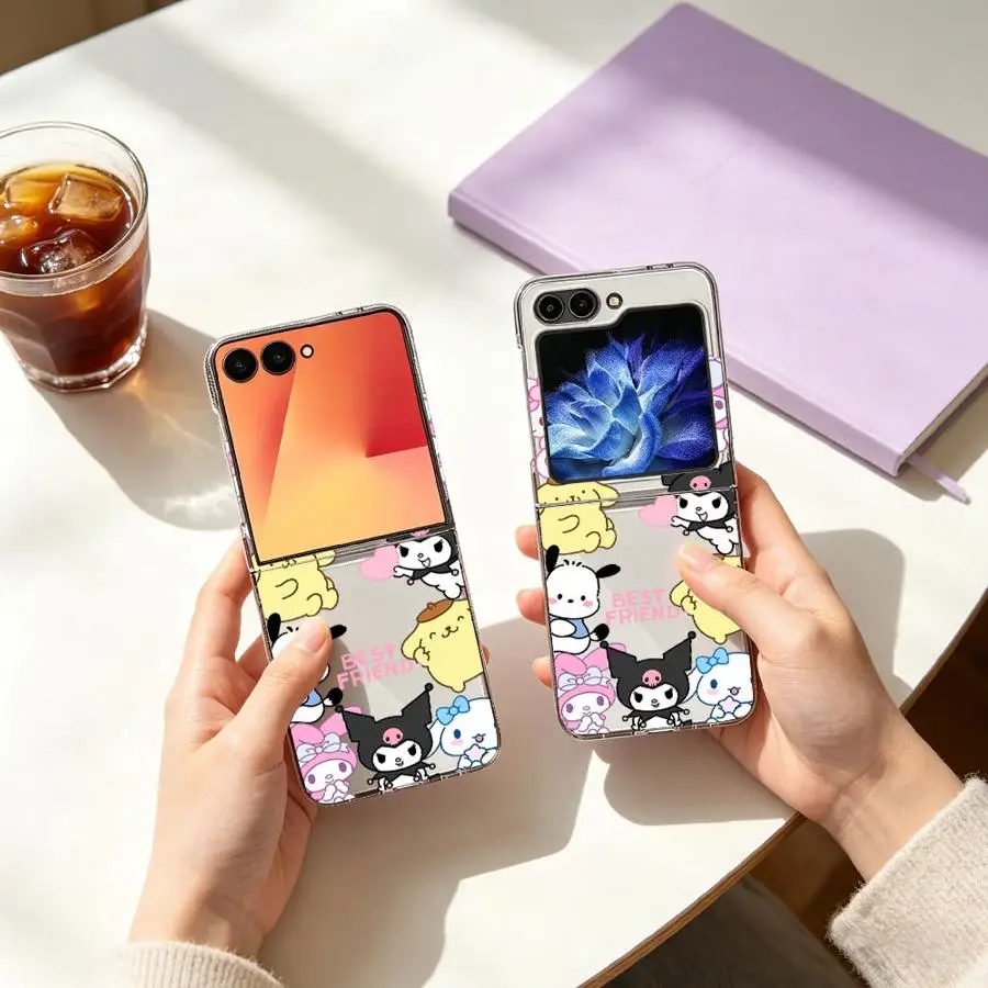 Фото Чехол для Samsung Galaxy Z Fold 7 6 5 4 3 Z Flip 7 6 5 4 3, мультяшный, милый, с персонажами Sanrio №3