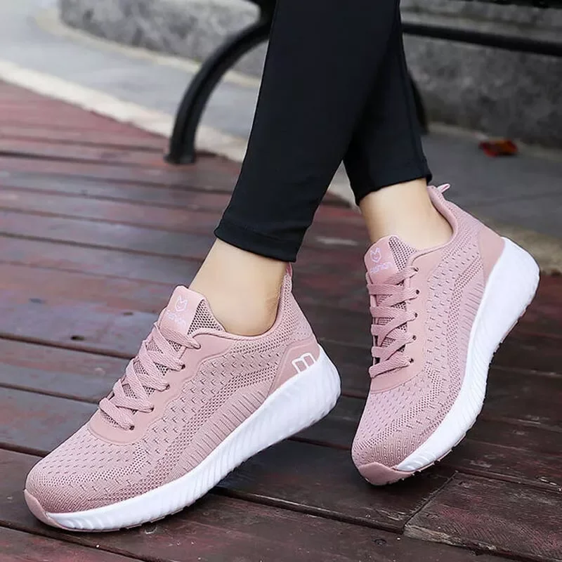 New2022 sneakers 2022 new mesh woven platform shoes female fashion lace up sneakers light casual shoes women sneakers
