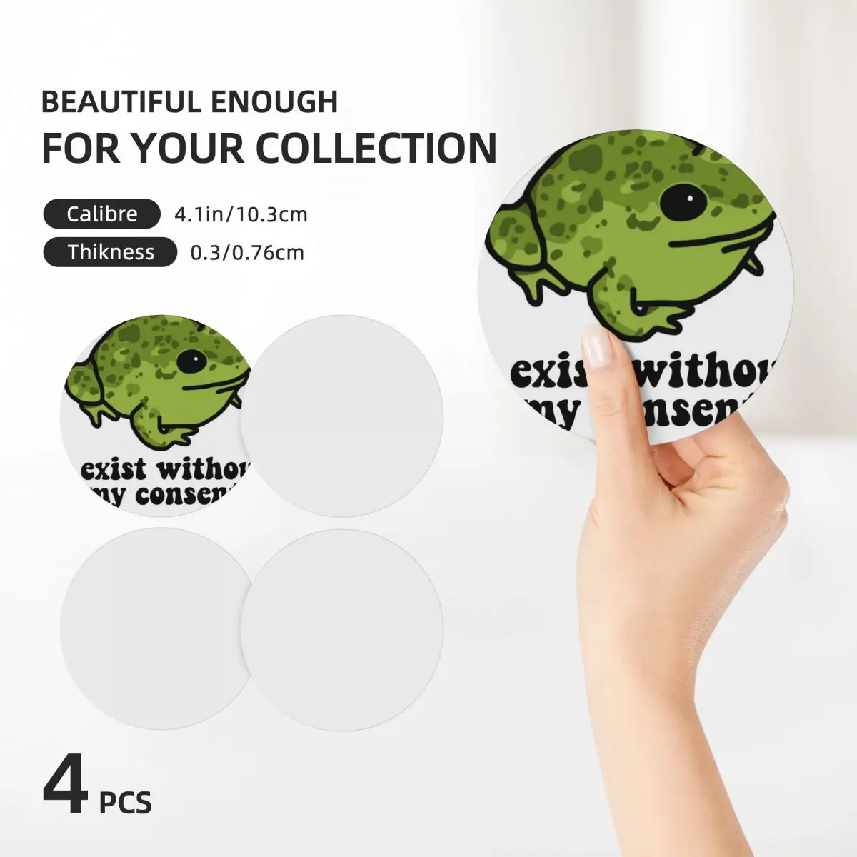 Я существую без моего разрешения керамические подставки в виде лягушки (набор из