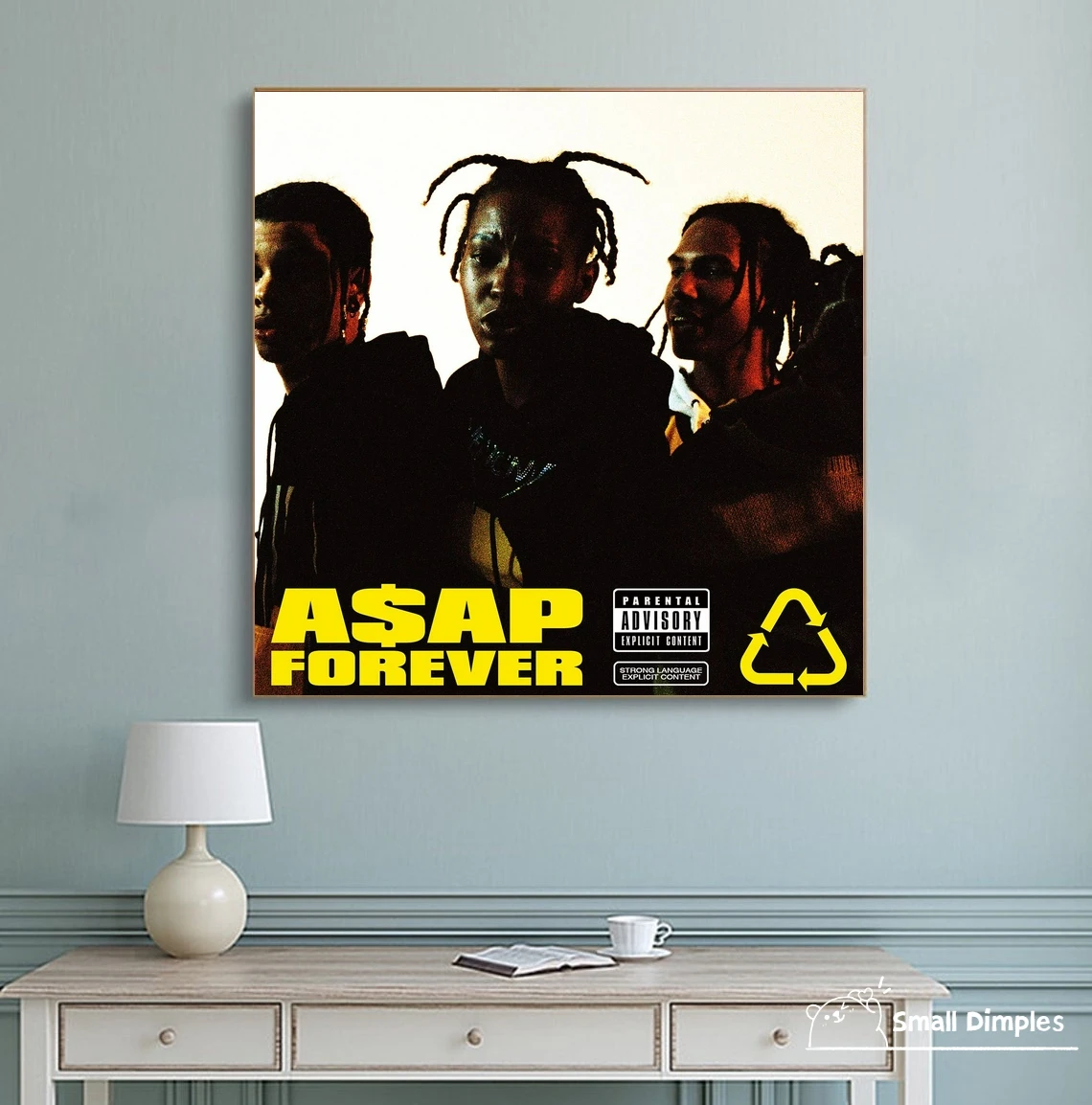 ASAP Rocky Asap Forever F. Moby Music Album Cover Poster Canvas Art Print Home Decoration Wall Painting (No Frame) - Плакат на холсте с обложкой альбома ASAP Rocky Asap Forever F. Moby для домашнего декора и оформления стен (без рамы)
