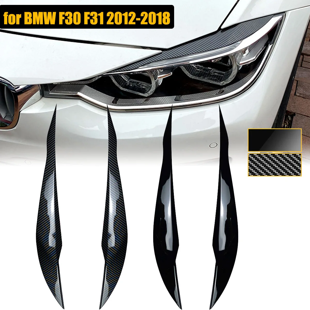 

2 шт. чехол для бровей для BMW 3 серии F30 седан F31 универсал 2012-2018 накладка на переднюю фару веко верхнее покрытие отделка стикер автомобильные а...