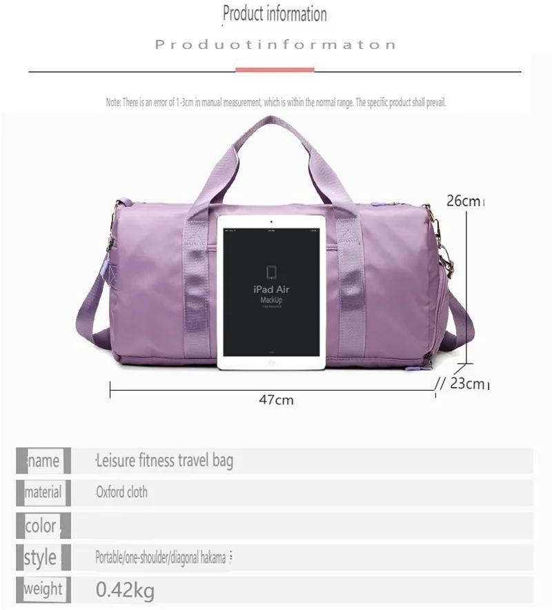 Fashion Women'S Travel Bag Large Capacity Shoulder Sports Bag Weekender Voyage Packing Cubes For Travel Organizer Oxford Handbag