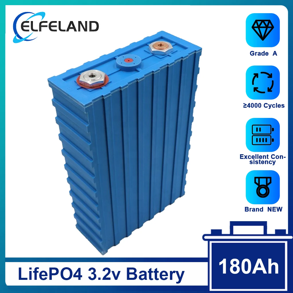 

3,2 v 180ah lifepo4 сотовый телефон 540A 180ah Высокая емкость разряда литиевая батарея для 12В солнечной батареи