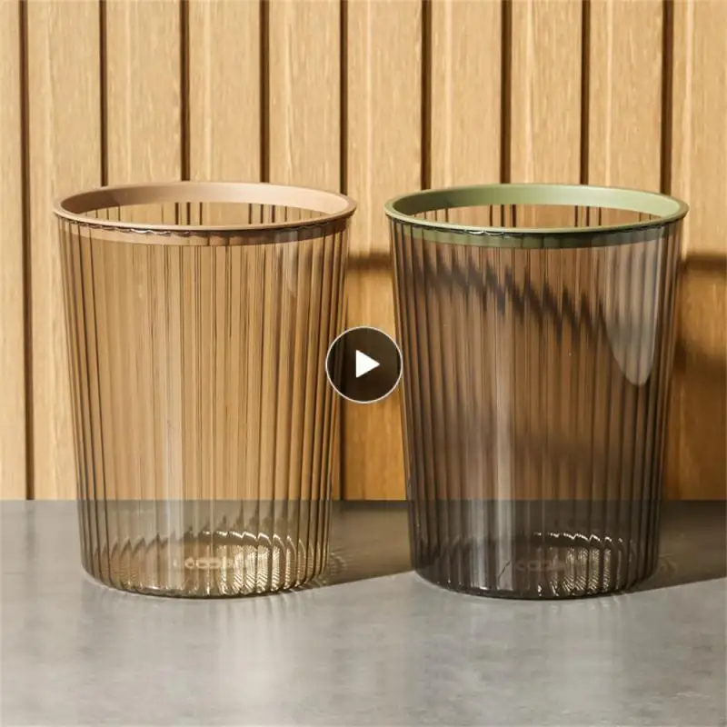 

Bedroom Toilet Trash Cans Transparent Large Size Storage Bucket Creative Trash Can Bathroom Trash Bin Coverless Simple