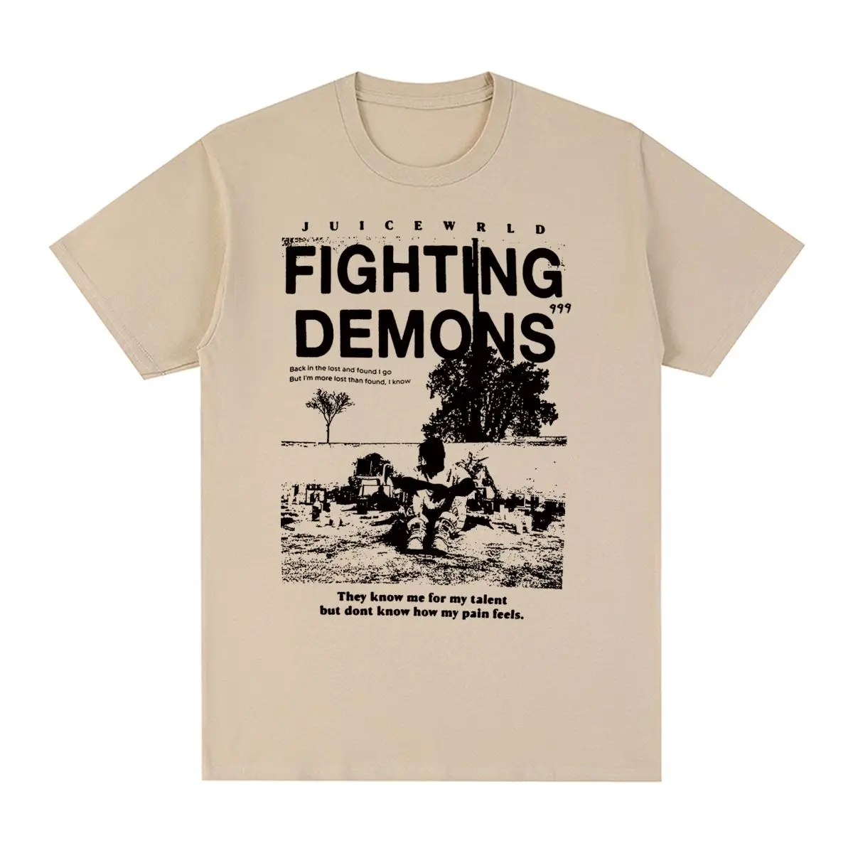 JUICE WRLD FIGHTING DEMONS Vintage camiseta Hip Hop moda Casual niños niñas algodón hombres camiseta nueva camiseta para Mujer Tops