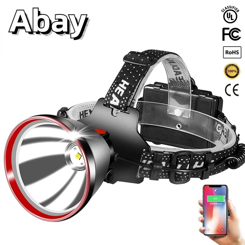 

500000LM 1000M Long Range Super Powerful Led Headlamp 18650 Headlight USB Rechargeable Outdoor Fishing Head Flashlight Camp Lamp
