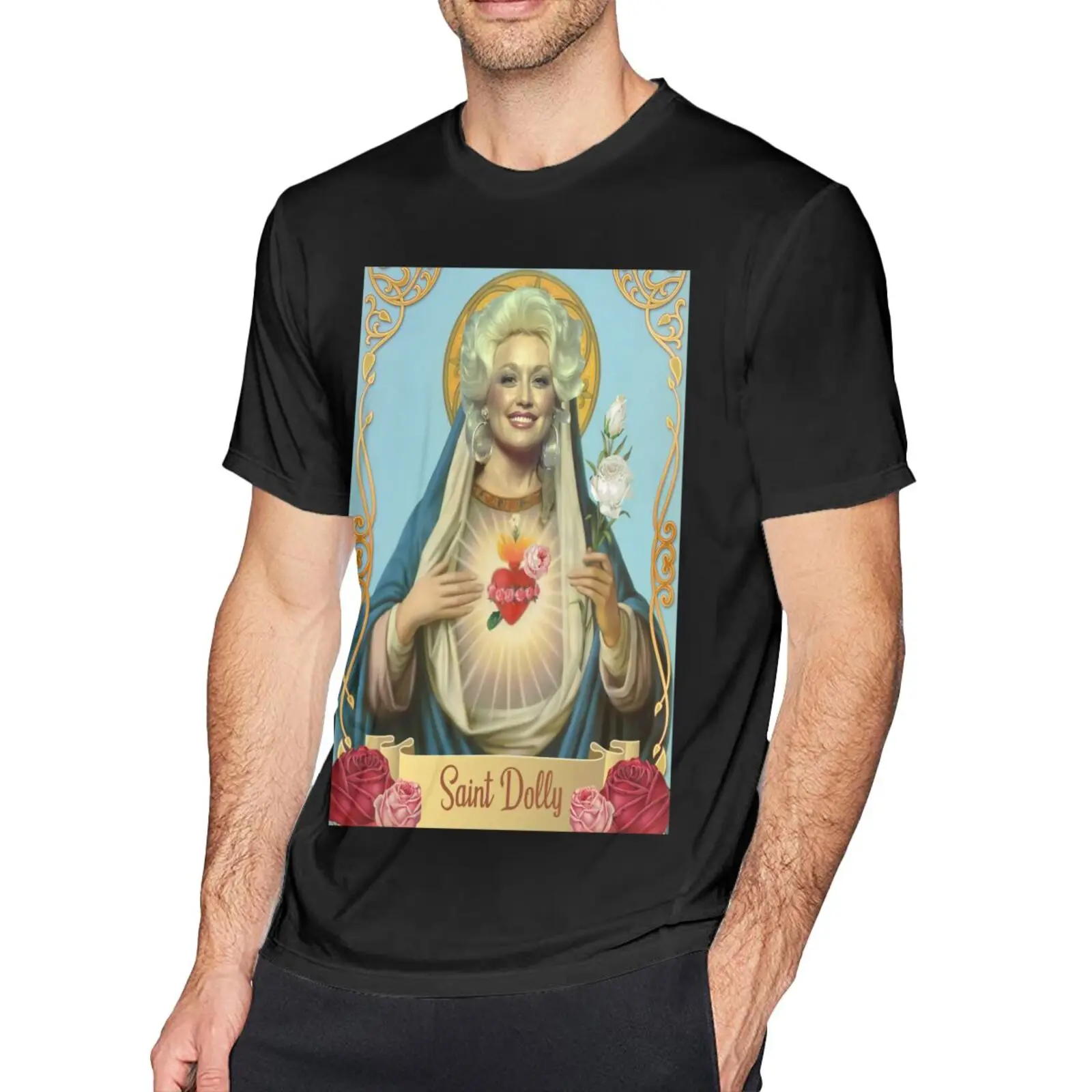 

Мужская футболка с надписью «Saint Dolly Parton God»