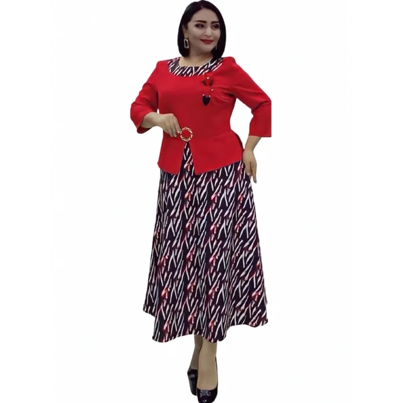 

Африканские платья для женщин, имитация двух частей, весна 2023, элегантная африканская одежда, офисное женское платье, Дашики, Анкара, наряды, Халат