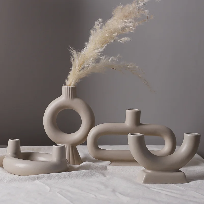 S U Shape Water Pipe Living Room Scandinavian Candle Stand Home Ornament