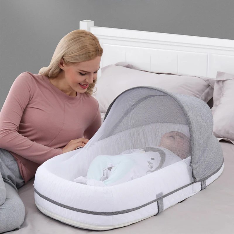 Baby Bed Cribs Newborns Sleeping Nest Travel Beds Foldable Babynest Mosquito Net Bassinet Infant Sleeping Basket For 0-24month