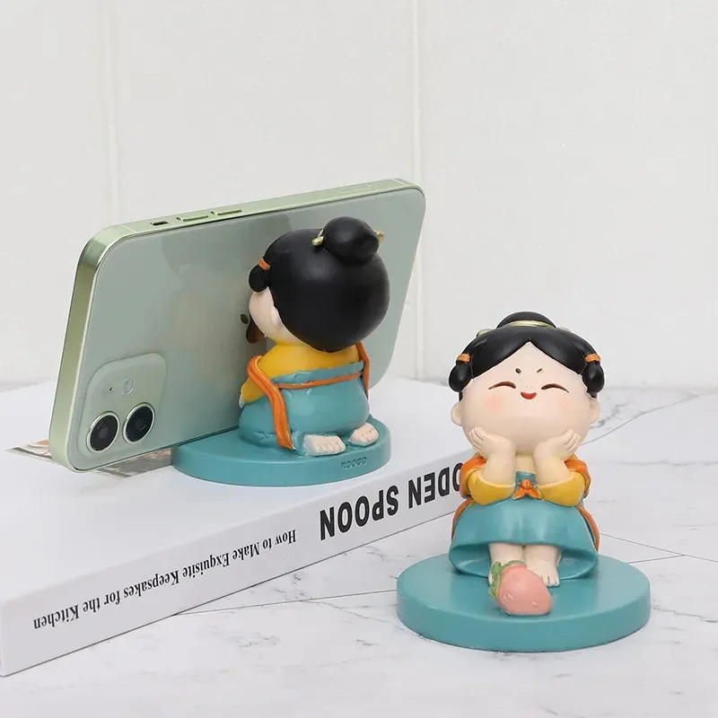 

Cute Chinese Ancient Style Mobile Phone Holder Bracket Tang Ladies Design Desktop Decoration Phone Stand for Home Office