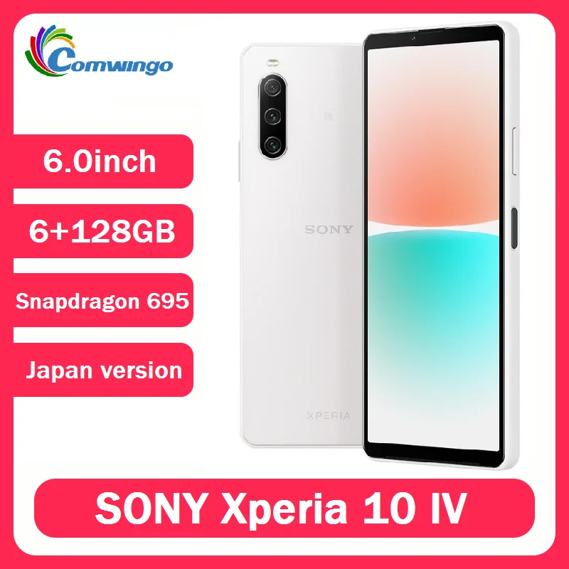 Фото Sony Xperia 10 IV 6,0 дюйма 5G Snapdragon 695 6 ГБ ОЗУ 128 ГБ ПЗУ Японская версия OLED Отпечаток пальца NFC 10vi Оригинальный телефон 5G Android №1