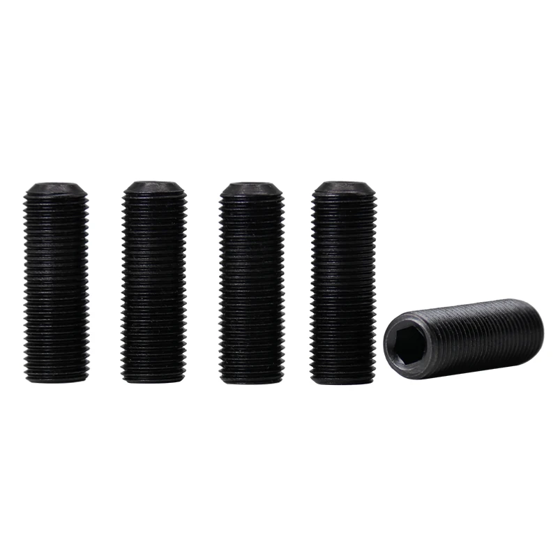 

M6-M12 2/5PCS DIN91 GB80 Set Screw Alloy Steel 12.9 With Black Fine Teeth Inner Hex Hexagon Socket Concave Point End Grub Screw