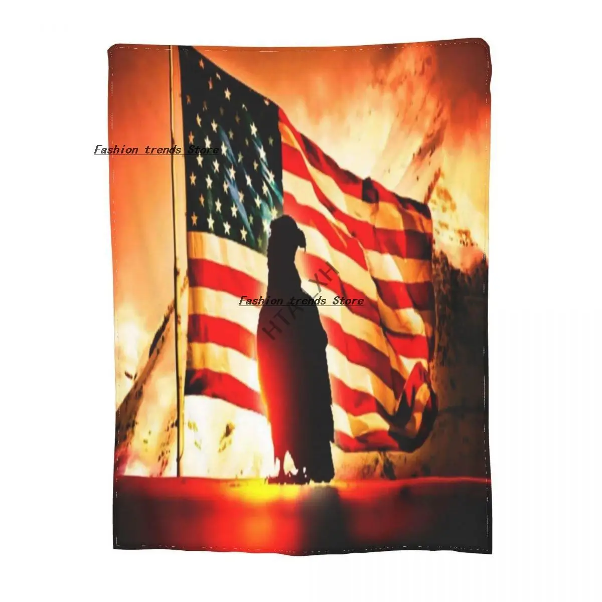 

Eagle and american flag Sherpa Blankets Ultra Soft Flannel Fleece Throw Blankets for Couch Sofa Bed