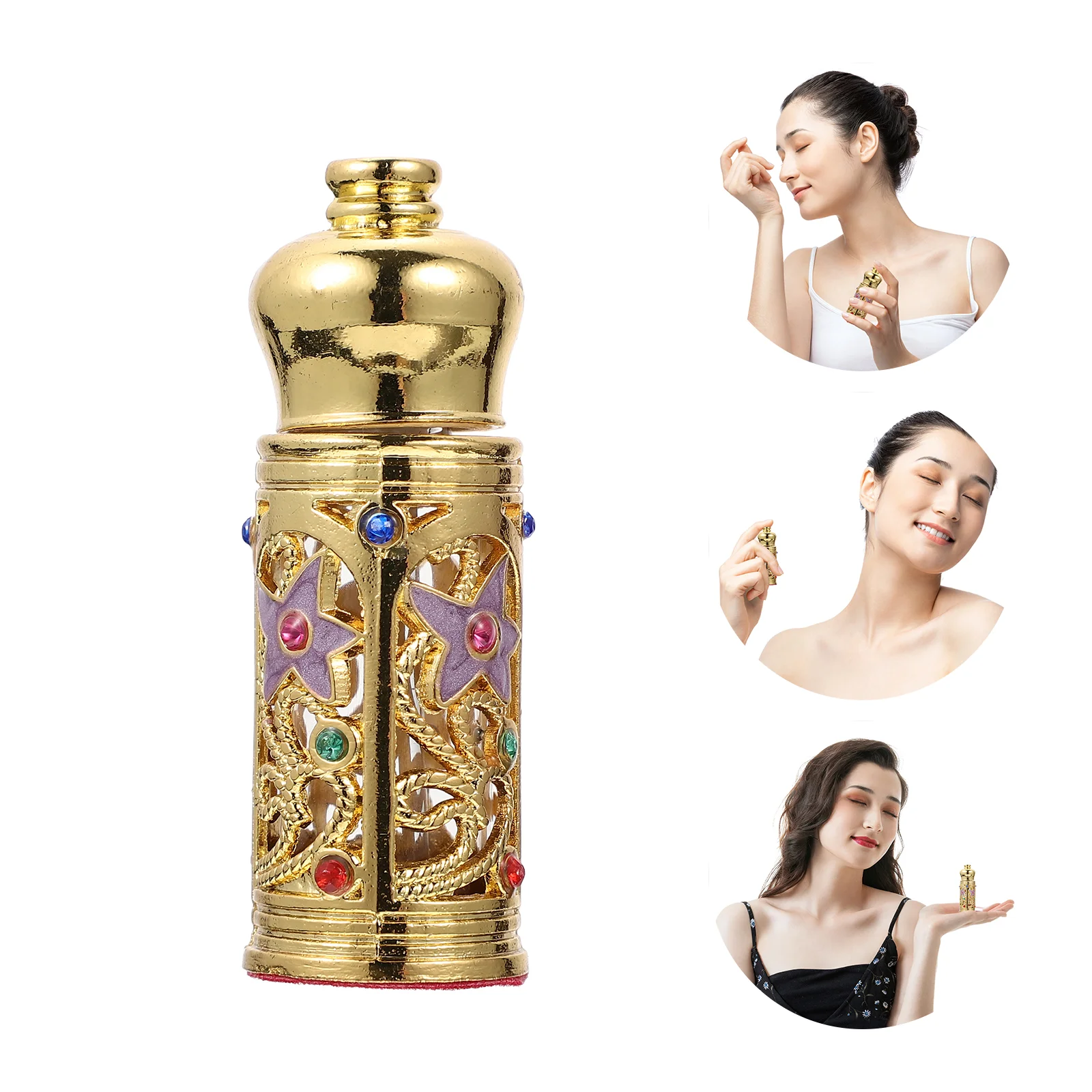 

Bottle Glass Dropper Bottles Empty Containers Refillable Oil Essential Fragrance Vial Vintage Decorative Mini Droppers Statue