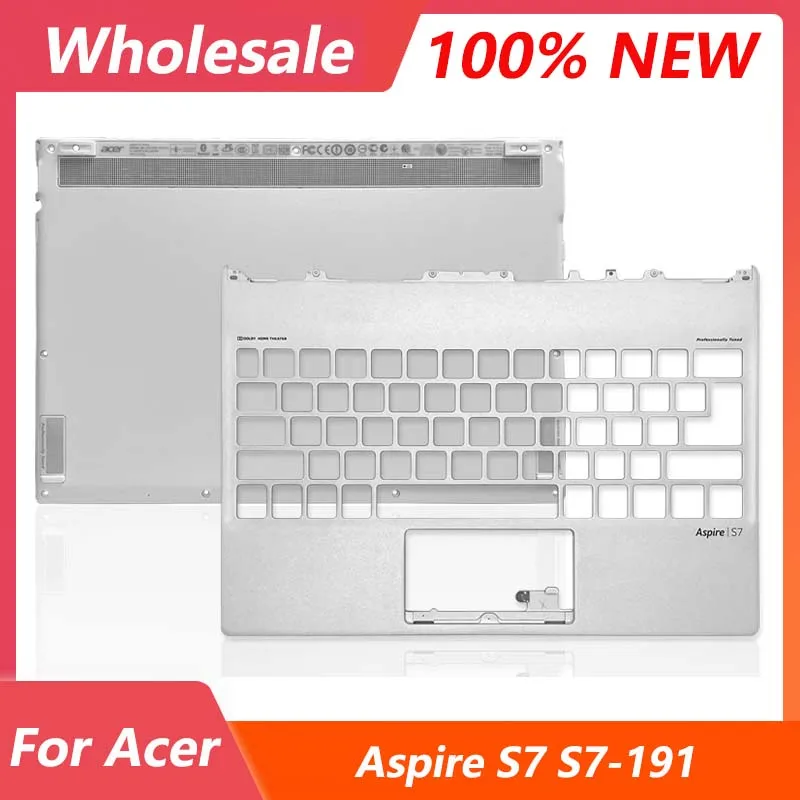 

Оригинальная Новинка для ноутбука Acer Aspire S7 S7-19 Series, Упор для рук, нижний корпус, клавиатура, ободок, верхний корпус, серебристая панель