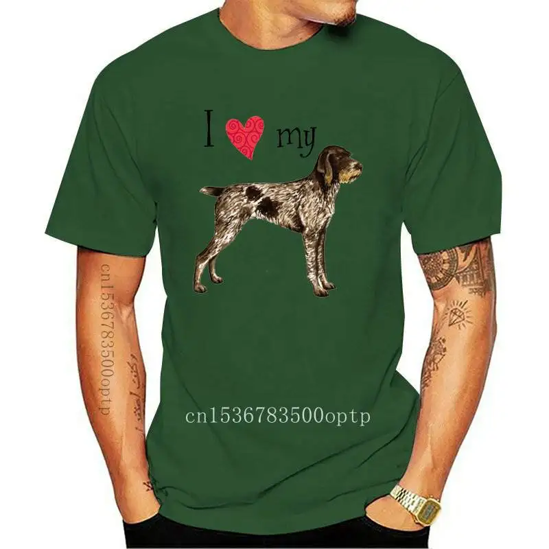 

Новинка 2022, футболка с надписью «I Love My German Wirehaired Pointer Dog», летние женские футболки, женские топы, футболки в стиле хип-хоп
