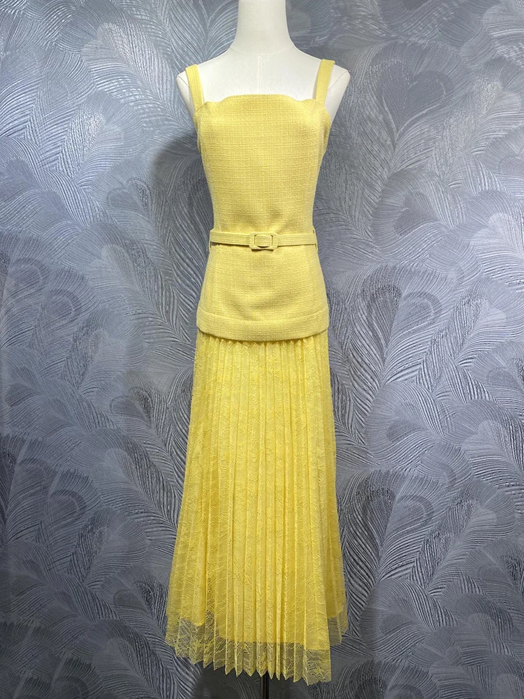 Модное элегантное женское уличное платье желтого цвета в стиле пэчворк камзол на