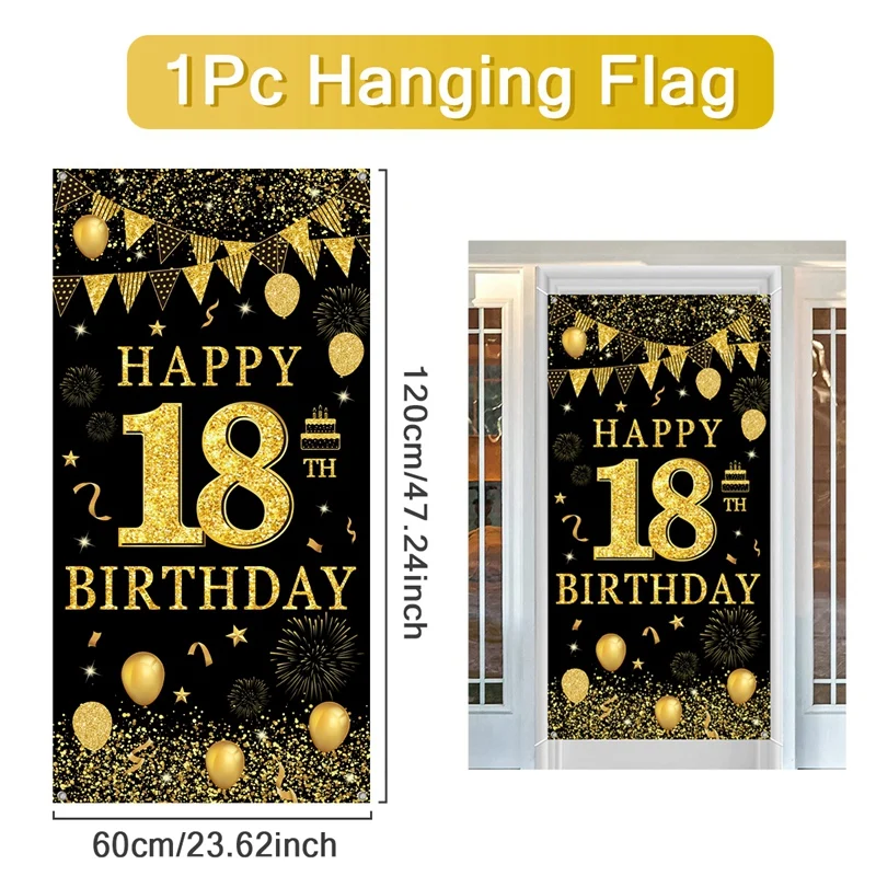 

Черный золотой баннер с флагом для дня рождения