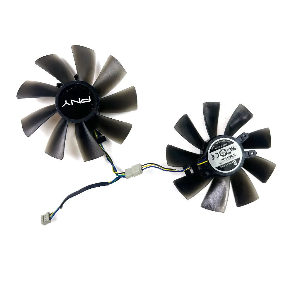 Фото Пара сменных охлаждающих вентиляторов для видеокарты PNY GeForce RTX 3070 UPRISING с двумя вентиляторами - 9-лопастные, 100 мм, 4-контактные, PWM, ECOTHERM GFY №2
