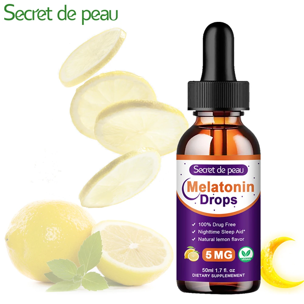 

SDP 50ML Lemon Melatonin 5mg Drops Solve Insomnia Melatonina To Sleep Vitamins B6 Sleeping Tablets Sleep Aids For Adults Serum