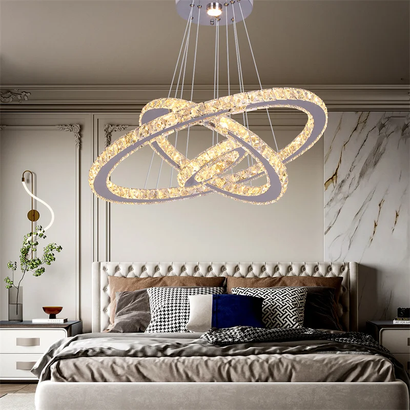 

Modern K9 Crystal Led Chandelier Lights Home Lighting Chrome Lustre Chandeliers Ceiling Pendant Lamp Fixtures For Living Room