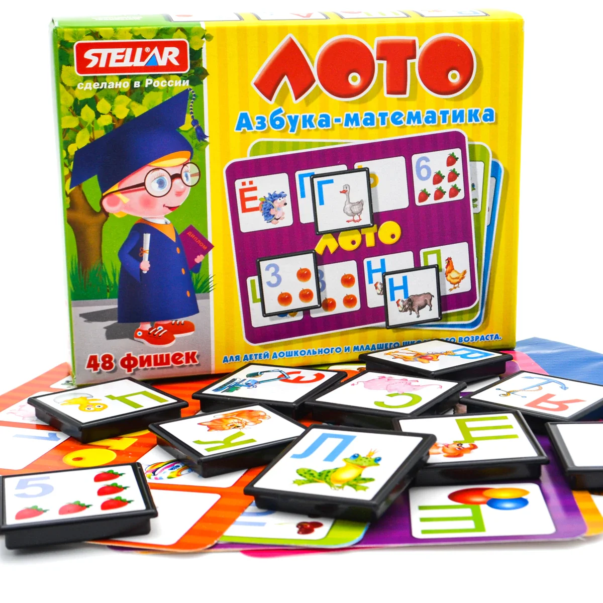 Лото детское &quotАзбука-Математика&quot / развивающие игрушки от 3 лет Stellar Стеллар |