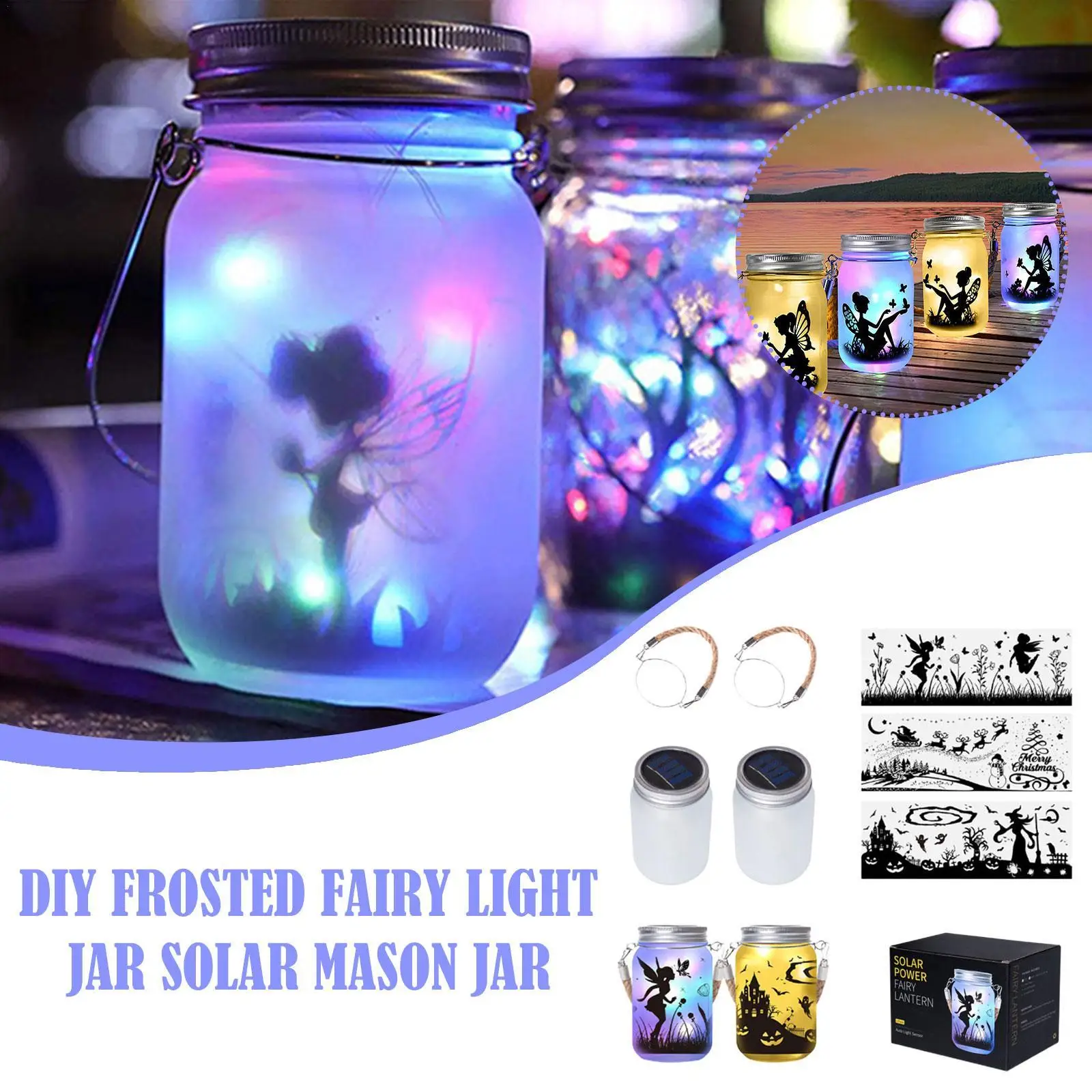 

1 Set Solar Mason Jar Lid Lights LED Fairy Star Firefly String Lids Lights For Wedding Patio Garden Party Bar Decorations