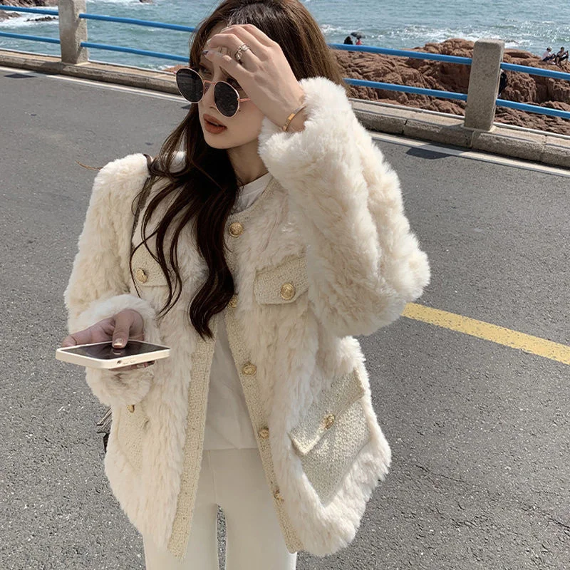 

Thickened xiaoxiangfeng lamb wool coat women's new autumn and winter wear imitation Rabbit Plush top