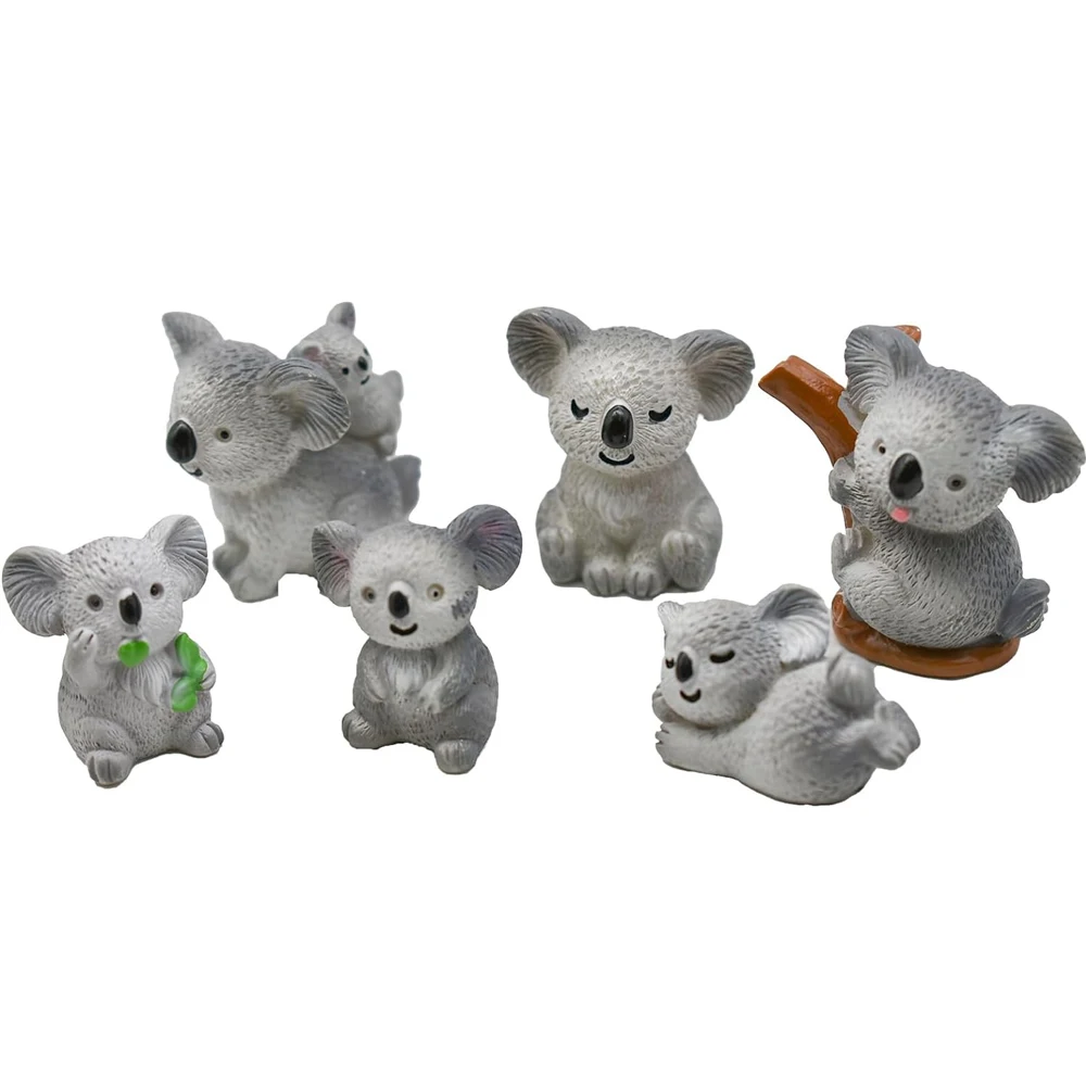 

3/6pcs Mini Resin Koala Bear Miniature, Fairy Garden Ornament, Micro Landscape Bonsai DIY Craft Decoration
