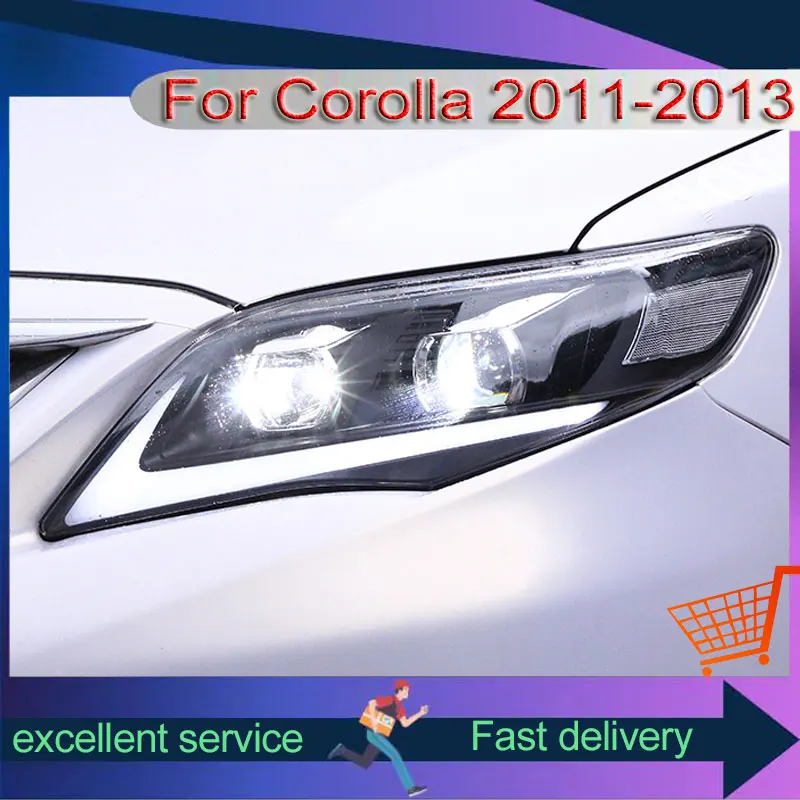 Стайлинг автомобиля для Toyota 2011-2013 Corolla ксеноновые фары обновление DRL стиль Lexus