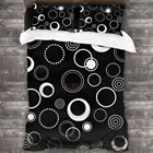Черно-белый мягкий чехол в стиле ретро с круглым рисунком и 2 наволочками, пододеяльник с застежкой-молнией