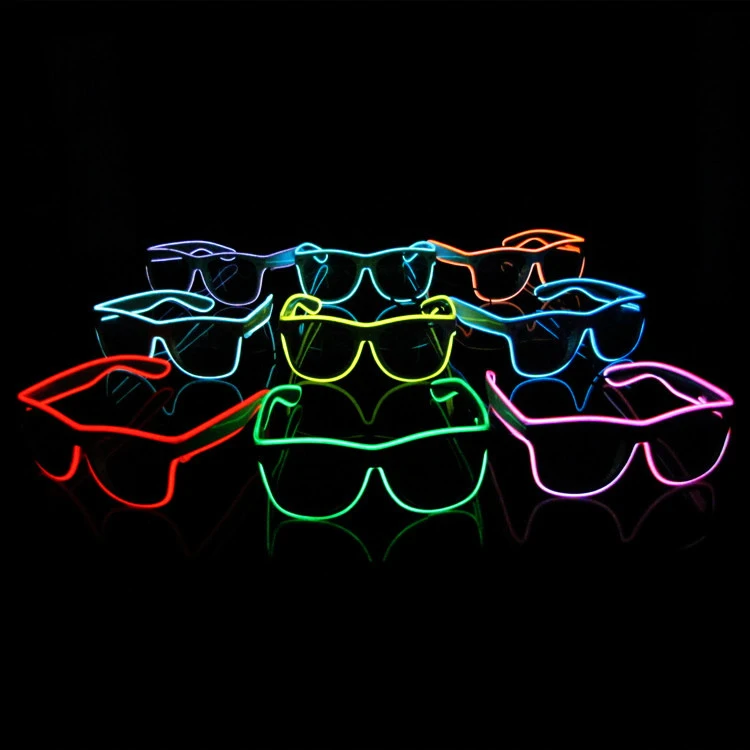 

Led Glasses Neon Glow Sunglasses Bright Light Supplies Party Flashing Glasses EL Wire Glowing Gafas Luminous Bril Novelty Gift