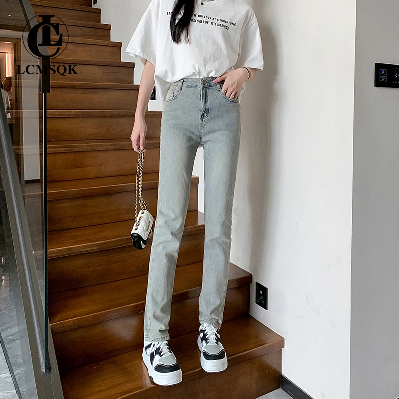 Straight Leg Jeans Women 2022 Women's Pants Vintage Clothes Y2k Female Clothing Denim Streetwear Korean Fashion Woman High Waist