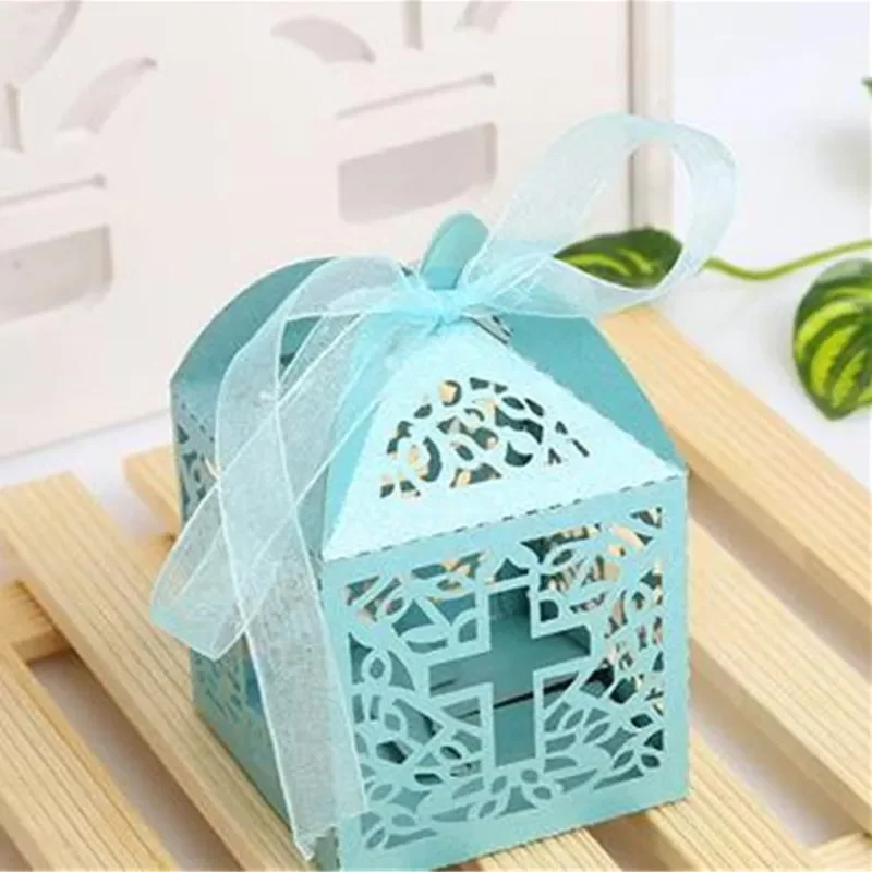 

10pcs Crossing Candy Dragee Boxes Angel Gift Box for Baby Shower Baptism Birthday First Communion Christening Wedding Decor