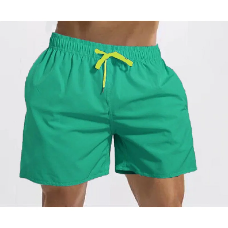 

2019Summer Hot Sale Men's Shorts European and American Beach Pants Solid Color Cotton Quick-Drying Multi-Color Foreign Trade Bea