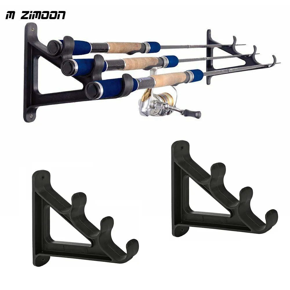

One Pair Fishing Rods Holder Triangular Rods Wall Mount Racks For 3-Rod Storage Holder Fishing Pole Rack Fishing Pole Tools