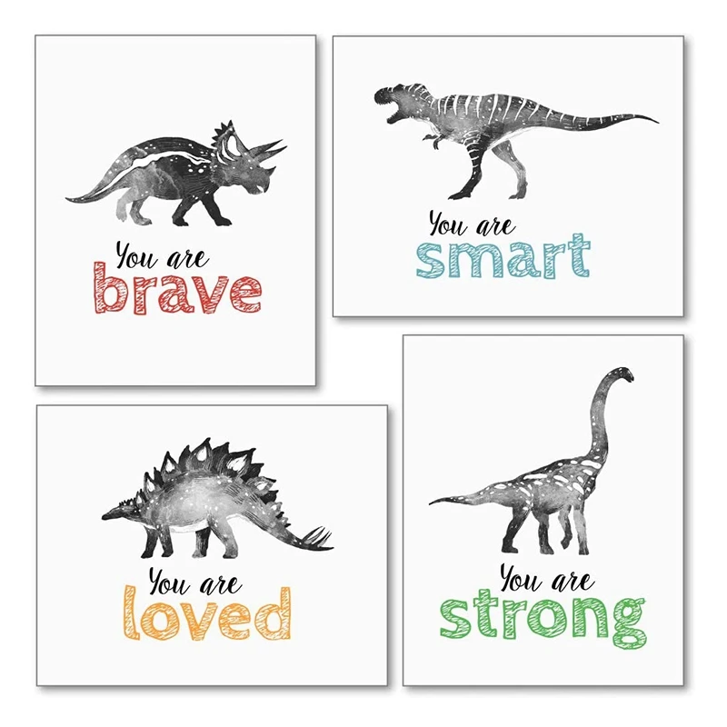 Акция! Настенное искусство в виде динозавра для маленьких мальчиков постеры