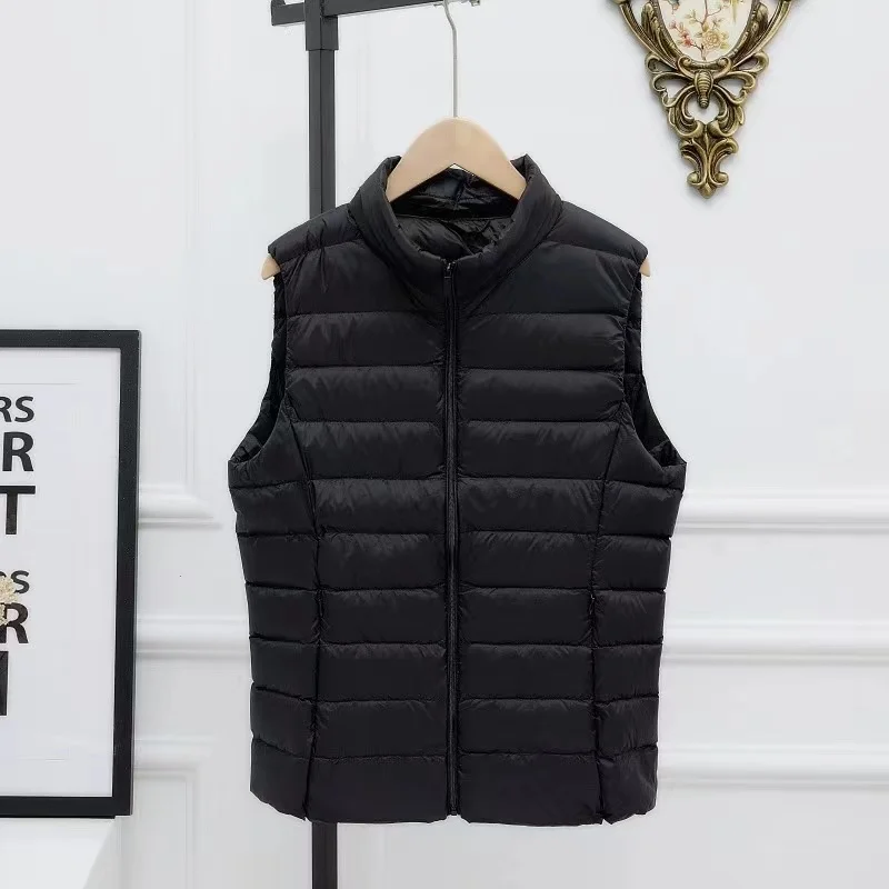 Women's Autumn Duck Down Warm Vest Sleeveless Stand Collar Portable Quilted Vests Female 2023 Winter Solid Casual Woman Jacket
