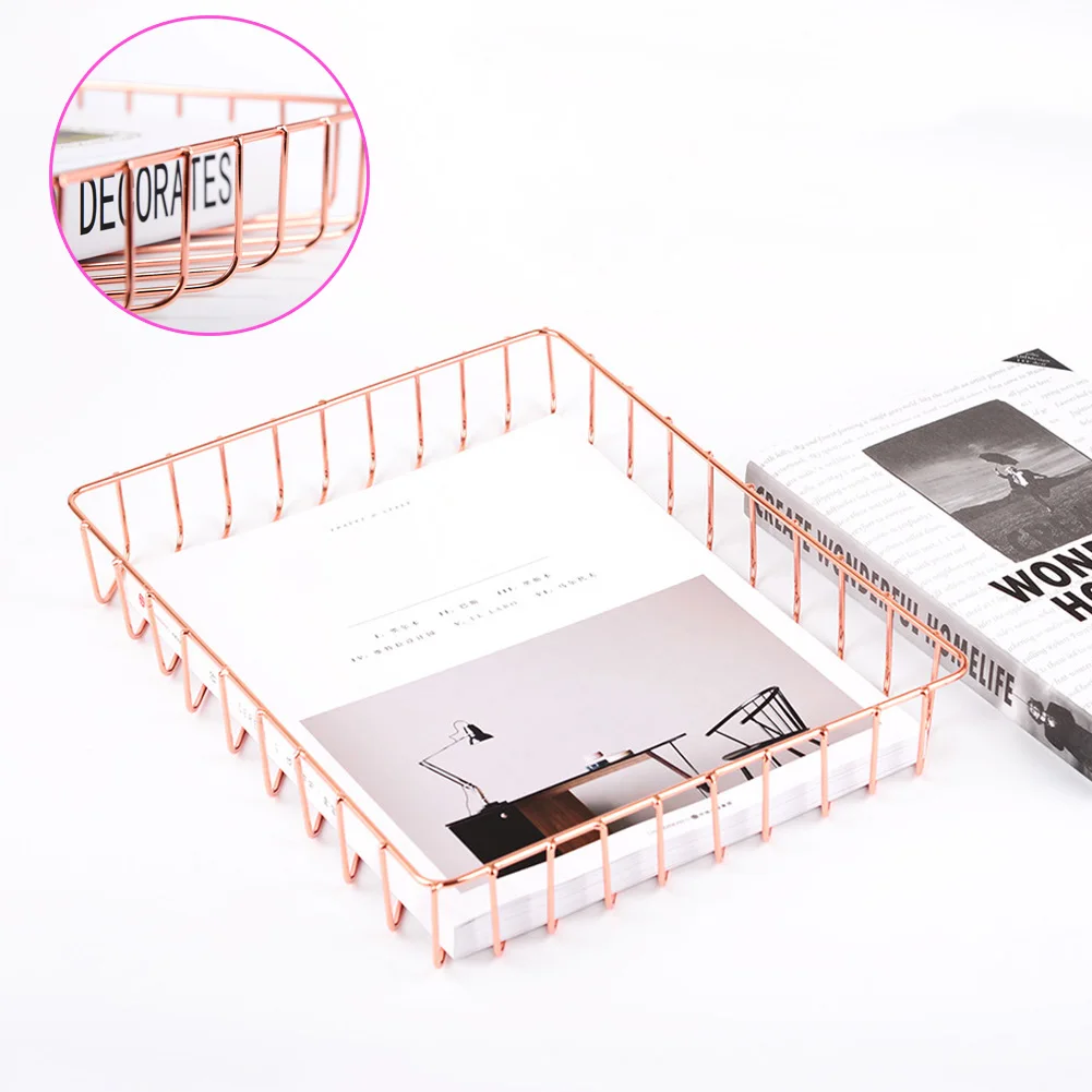 

Metal Storage Iron A4 Papeaorative Basket A4 Documents Clothing Fruits Metal Storage Iron A4 Paper Storage Basket ElegBasket M56