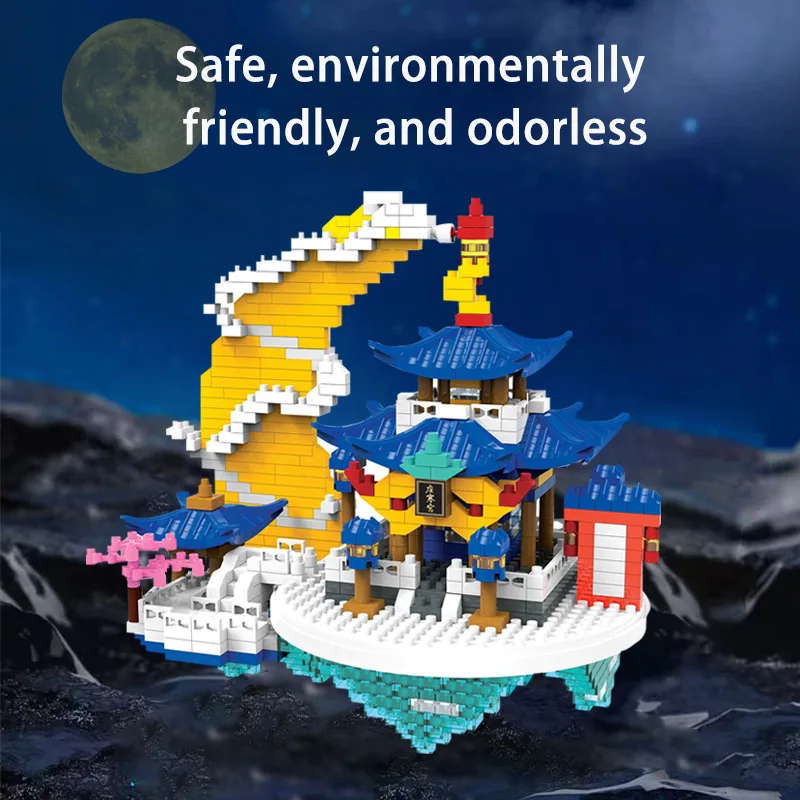 Конструктор из микроэлементов строительные блоки в сцене дворца гуанхан для