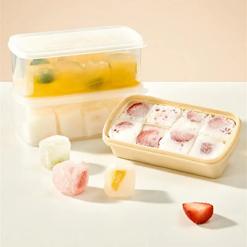 

Summer Mini Ice Mold Pressing Easy Demoulding Silicone Ice Cube Household Refrigerator Ice Box Frozen Cube Storage Box Kitchen
