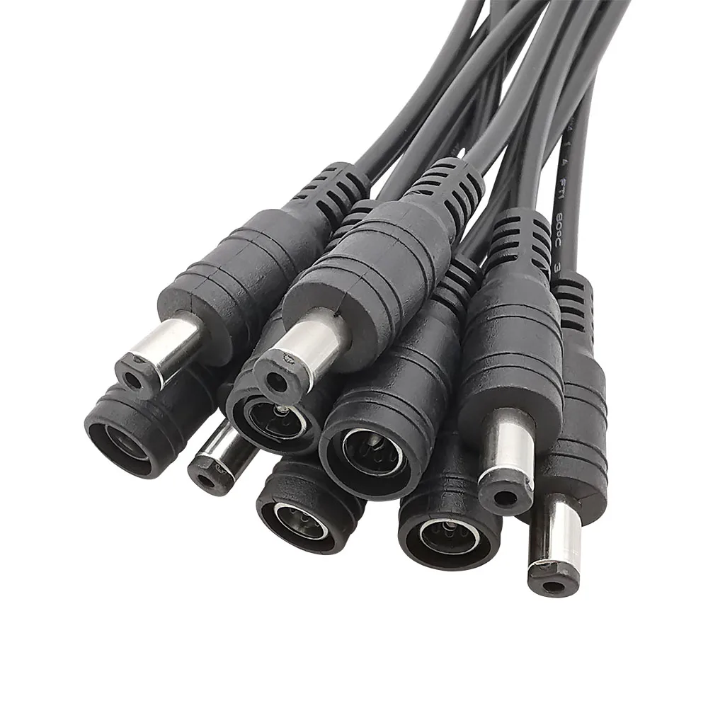 

10Pcs 5.5x2.1mm DC Power Male & Female Socket Pigtail Cable 5.5*2.1mm DC Plug Jack Wire Connector for 5050 3528 LED Strip Light