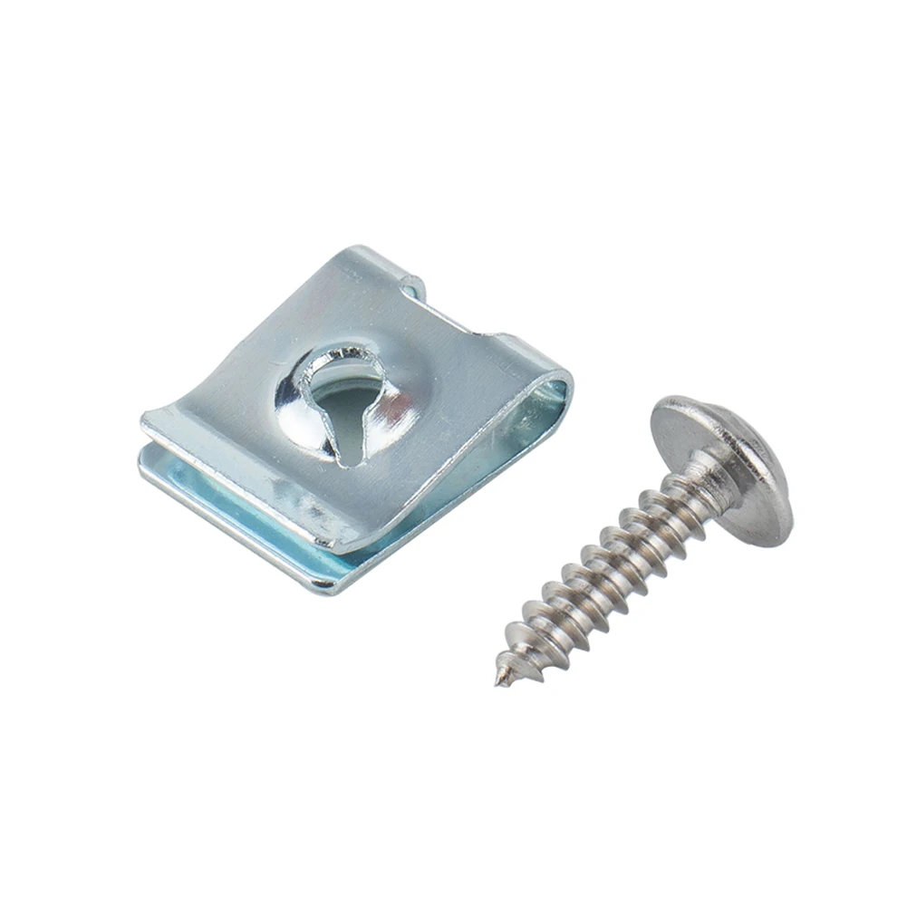 

Motor Vehicles Speed Fasteners Trim Panels Clips 100pcs Manganese Steel Mixed Self Tapping Screw U Nuts Universal