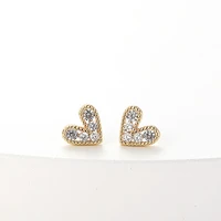 2022 new fashion women simple colorful zircons heart shaped earring women sexy party colorful diamond heart drop earring jewerly