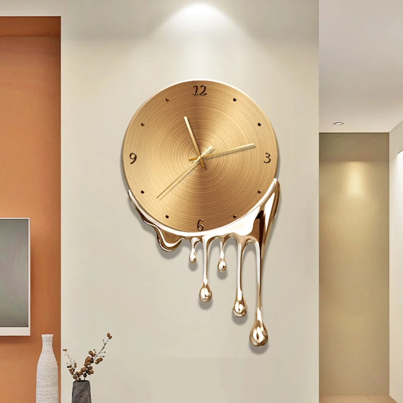 

Design Modern Wall Clock Luxury Living Room Metal Bedroom Large Wall Clock Kitchen Silent Horloge Murale Wall Decor WWH20XP